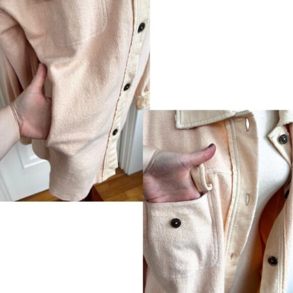 FREE PEOPLE Ruby Shacket Shirt Jacket Peach Size M - Picture 10 of 14